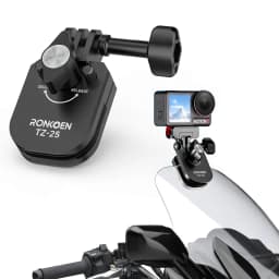Ronkoen TZ-25 Motorcycle Windshield Clamp Mount Aluminum Alloy For Insta360 X4 Ace Pro 2 / DJI Action 5 Pro Action Camera