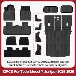 For Tesla New Model Y Juniper Premium/Performance 2025+ TPE Floor Mats Luggage Mat Wear-resistant Foot Pads ModelY Trunk Mats