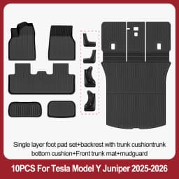 For Tesla New Model Y Juniper Premium/Performance 2025+ TPE Floor Mats Luggage Mat Wear-resistant Foot Pads ModelY Trunk Mats