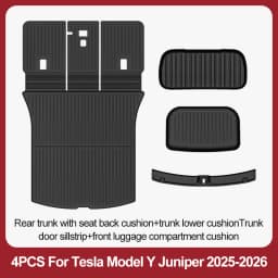 For Tesla New Model Y Juniper Premium/Performance 2025+ TPE Floor Mats Luggage Mat Wear-resistant Foot Pads ModelY Trunk Mats
