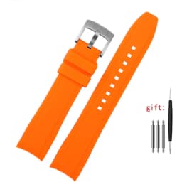 Curved End silicone rubber watch strap for men Rolex Water Ghost seiko citizen tissot 20MM 22MM sport Wristband Universal Belt