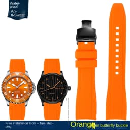 Curved End silicone rubber watch strap for men Rolex Water Ghost seiko citizen tissot 20MM 22MM sport Wristband Universal Belt