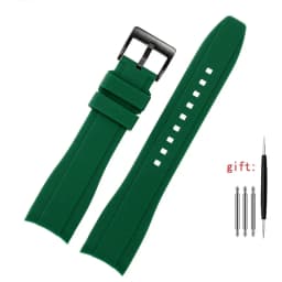 Curved End silicone rubber watch strap for men Rolex Water Ghost seiko citizen tissot 20MM 22MM sport Wristband Universal Belt