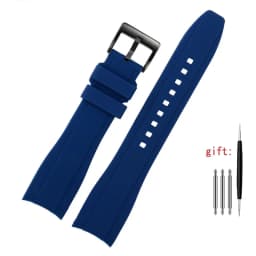 Curved End silicone rubber watch strap for men Rolex Water Ghost seiko citizen tissot 20MM 22MM sport Wristband Universal Belt