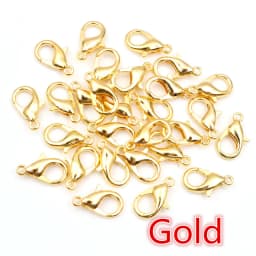 50pcs Bronze Gold Silver Plated Black Alloy Lobster Clasp Hooks for Necklace Chain DIY Jewelry Making Finding Supplies