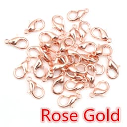 50pcs Bronze Gold Silver Plated Black Alloy Lobster Clasp Hooks for Necklace Chain DIY Jewelry Making Finding Supplies