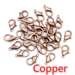 50pcs Bronze Gold Silver Plated Black Alloy Lobster Clasp Hooks for Necklace Chain DIY Jewelry Making Finding Supplies