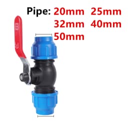 PE Water Pipe Connector Pipe Fittings 20/25/32/40/50mm Water Tube Direct Pipe Quick Valve Connector Pipe Connector 1 Pc