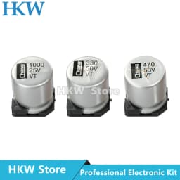 10pcs SMD Aluminum Electrolytic Capacitor 6.3V 10V 16V 25V 35V 50V 63V 1UF 10UF 22UF 33UF 47UF 100UF 330UF 470UF 1000UF Original