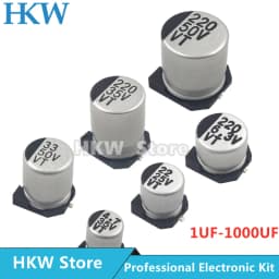 10pcs SMD Aluminum Electrolytic Capacitor 6.3V 10V 16V 25V 35V 50V 63V 1UF 10UF 22UF 33UF 47UF 100UF 330UF 470UF 1000UF Original