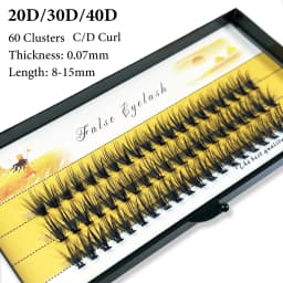 20/30D Natural False Eyelashes 1 Box/60 Cluster Eyelash Extension 3D Russia Individual Eyelashes Bunches Makeup Lashes Wholesale
