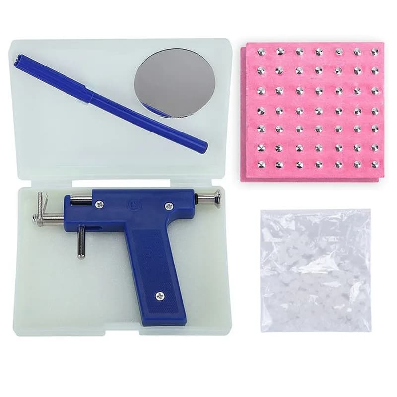 Ear gun Nose Navel Body Piercing Gun Tool Kit 98pcs Instrument Studs Set DIY Tongue Gun Pistola de oreja Pistolet d'oreille