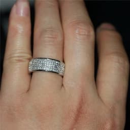 Shine Silver and Gold Color Women Ring Round Inlaid White Zircon Ring for Women Men Engagement Wedding Jewelry Gift