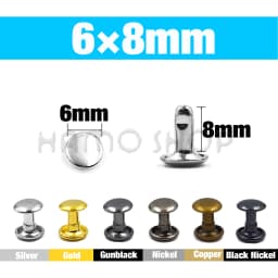 100Sets 5-15mm Metal Double Cap Rivets Stud Round Nail Rivet For Leathercraft Accessories Repair Shoes Bag Belt Clothing Garment