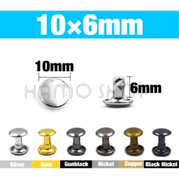100Sets 5-15mm Metal Double Cap Rivets Stud Round Nail Rivet For Leathercraft Accessories Repair Shoes Bag Belt Clothing Garment