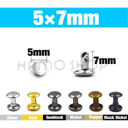 100Sets 5-15mm Metal Double Cap Rivets Stud Round Nail Rivet For Leathercraft Accessories Repair Shoes Bag Belt Clothing Garment