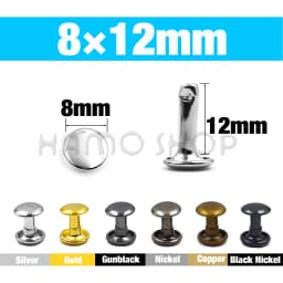 100Sets 5-15mm Metal Double Cap Rivets Stud Round Nail Rivet For Leathercraft Accessories Repair Shoes Bag Belt Clothing Garment
