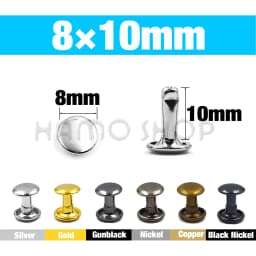100Sets 5-15mm Metal Double Cap Rivets Stud Round Nail Rivet For Leathercraft Accessories Repair Shoes Bag Belt Clothing Garment
