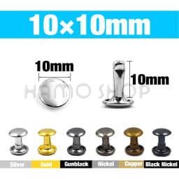 100Sets 5-15mm Metal Double Cap Rivets Stud Round Nail Rivet For Leathercraft Accessories Repair Shoes Bag Belt Clothing Garment