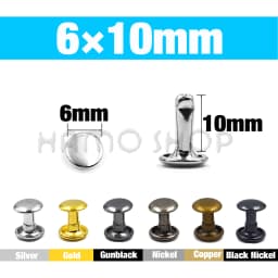 100Sets 5-15mm Metal Double Cap Rivets Stud Round Nail Rivet For Leathercraft Accessories Repair Shoes Bag Belt Clothing Garment