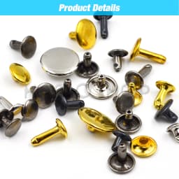 100Sets 5-15mm Metal Double Cap Rivets Stud Round Nail Rivet For Leathercraft Accessories Repair Shoes Bag Belt Clothing Garment