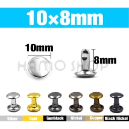 100Sets 5-15mm Metal Double Cap Rivets Stud Round Nail Rivet For Leathercraft Accessories Repair Shoes Bag Belt Clothing Garment