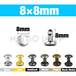 100Sets 5-15mm Metal Double Cap Rivets Stud Round Nail Rivet For Leathercraft Accessories Repair Shoes Bag Belt Clothing Garment