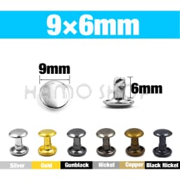 100Sets 5-15mm Metal Double Cap Rivets Stud Round Nail Rivet For Leathercraft Accessories Repair Shoes Bag Belt Clothing Garment