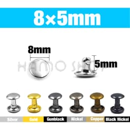 100Sets 5-15mm Metal Double Cap Rivets Stud Round Nail Rivet For Leathercraft Accessories Repair Shoes Bag Belt Clothing Garment