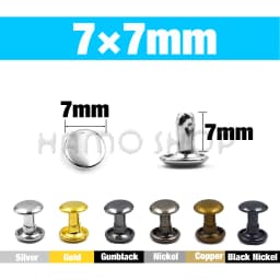 100Sets 5-15mm Metal Double Cap Rivets Stud Round Nail Rivet For Leathercraft Accessories Repair Shoes Bag Belt Clothing Garment