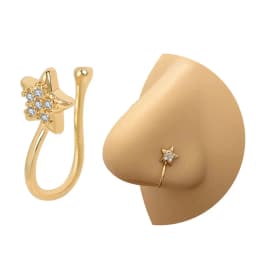 1Pcs New Crystal Zircon Butterfly Clip On Nose Ring Flower Fake Nose Piercing Clip On Earrings Nose Clip Fake Piercing Jewelry