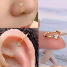 1Pcs New Crystal Zircon Butterfly Clip On Nose Ring Flower Fake Nose Piercing Clip On Earrings Nose Clip Fake Piercing Jewelry