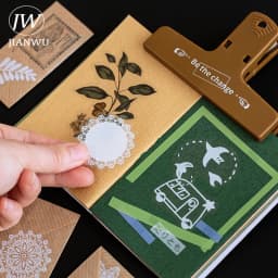 JIANWU 50 Pcs Cute Transparent PET Stickers Aesthetic DIY Shaped Lace Decoration Scrapbooking Diary Stickers Kawaii Stationery