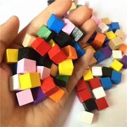 100Pcs/lots 14colors 10mm Cube Wood Cubes Colorful Dice Chess Pieces Right Angle For Token Puzzle Board Games Early Education