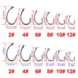Hirisi 50-100pcs Coating High Carbon Stainless Steel Barbed Hooks Carp Fishing Hooks Pack with Retail Original Box 8011