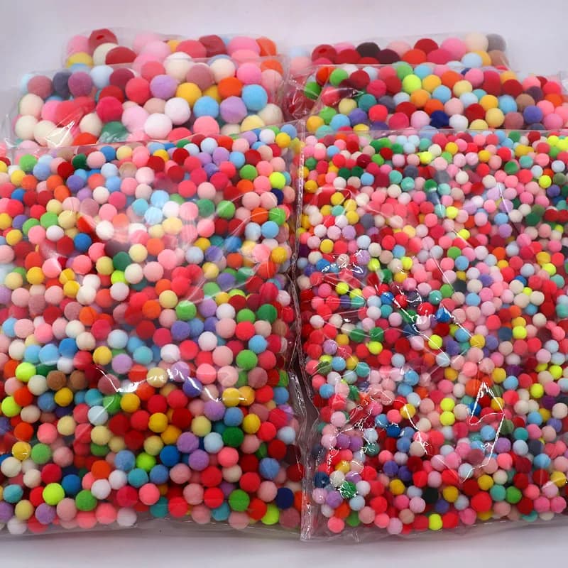 8-30mm Mixed Fluffy High Elasticity Soft Pompoms Home Furnishings Diy Hand-sewn Craft Children's Toys Wedding Decoration 20-50g