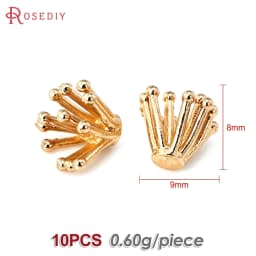 Diameter 12MM 14MM 15MM 18MM 18K Gold Color Brass Flower Caps Beads Caps Diy Jewelry Making Earrings Accessories for Women