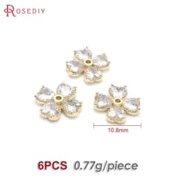 Diameter 12MM 14MM 15MM 18MM 18K Gold Color Brass Flower Caps Beads Caps Diy Jewelry Making Earrings Accessories for Women