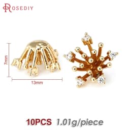 Diameter 12MM 14MM 15MM 18MM 18K Gold Color Brass Flower Caps Beads Caps Diy Jewelry Making Earrings Accessories for Women