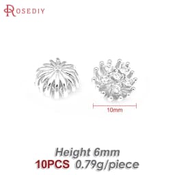 Diameter 12MM 14MM 15MM 18MM 18K Gold Color Brass Flower Caps Beads Caps Diy Jewelry Making Earrings Accessories for Women