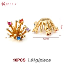 Diameter 12MM 14MM 15MM 18MM 18K Gold Color Brass Flower Caps Beads Caps Diy Jewelry Making Earrings Accessories for Women