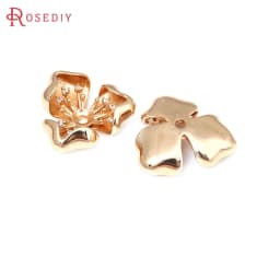 Diameter 12MM 14MM 15MM 18MM 18K Gold Color Brass Flower Caps Beads Caps Diy Jewelry Making Earrings Accessories for Women