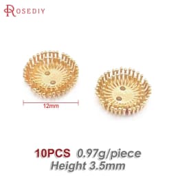 Diameter 12MM 14MM 15MM 18MM 18K Gold Color Brass Flower Caps Beads Caps Diy Jewelry Making Earrings Accessories for Women