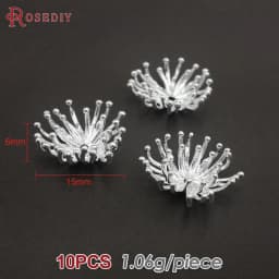 Diameter 12MM 14MM 15MM 18MM 18K Gold Color Brass Flower Caps Beads Caps Diy Jewelry Making Earrings Accessories for Women