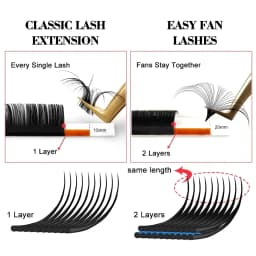 Easy Fanning Lashes 8-25mm Volume Russe Autofan Cilios Soft Professional Eyelash Extension Faux Natural Individual Eyelashes