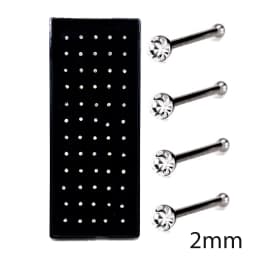 60Pcs Fashion L Shape Rhinestone Crystal Stainless Steel Nose Piercing Ear Bone Women Hypoallergenic Body Jewelry Piercing