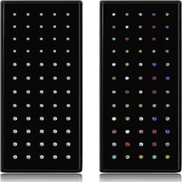 60Pcs Fashion L Shape Rhinestone Crystal Stainless Steel Nose Piercing Ear Bone Women Hypoallergenic Body Jewelry Piercing