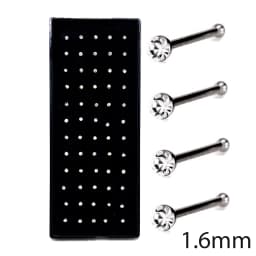 60Pcs Fashion L Shape Rhinestone Crystal Stainless Steel Nose Piercing Ear Bone Women Hypoallergenic Body Jewelry Piercing