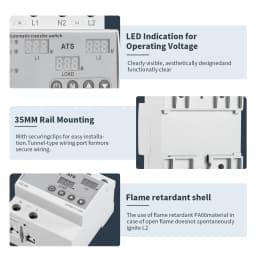 GEYA 63A 220V Automatic Transfer Switch ATS Adjustable Over Under Voltage Current Protector Dual Power Conversion Monitor Relay