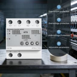 GEYA 63A 220V Automatic Transfer Switch ATS Adjustable Over Under Voltage Current Protector Dual Power Conversion Monitor Relay